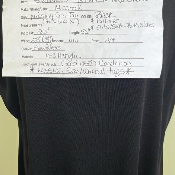 Missook Black Turtleneck Sleeveless Maxi Dress Goth Couture Whimsy  Great Builda - Picture 2 of 9